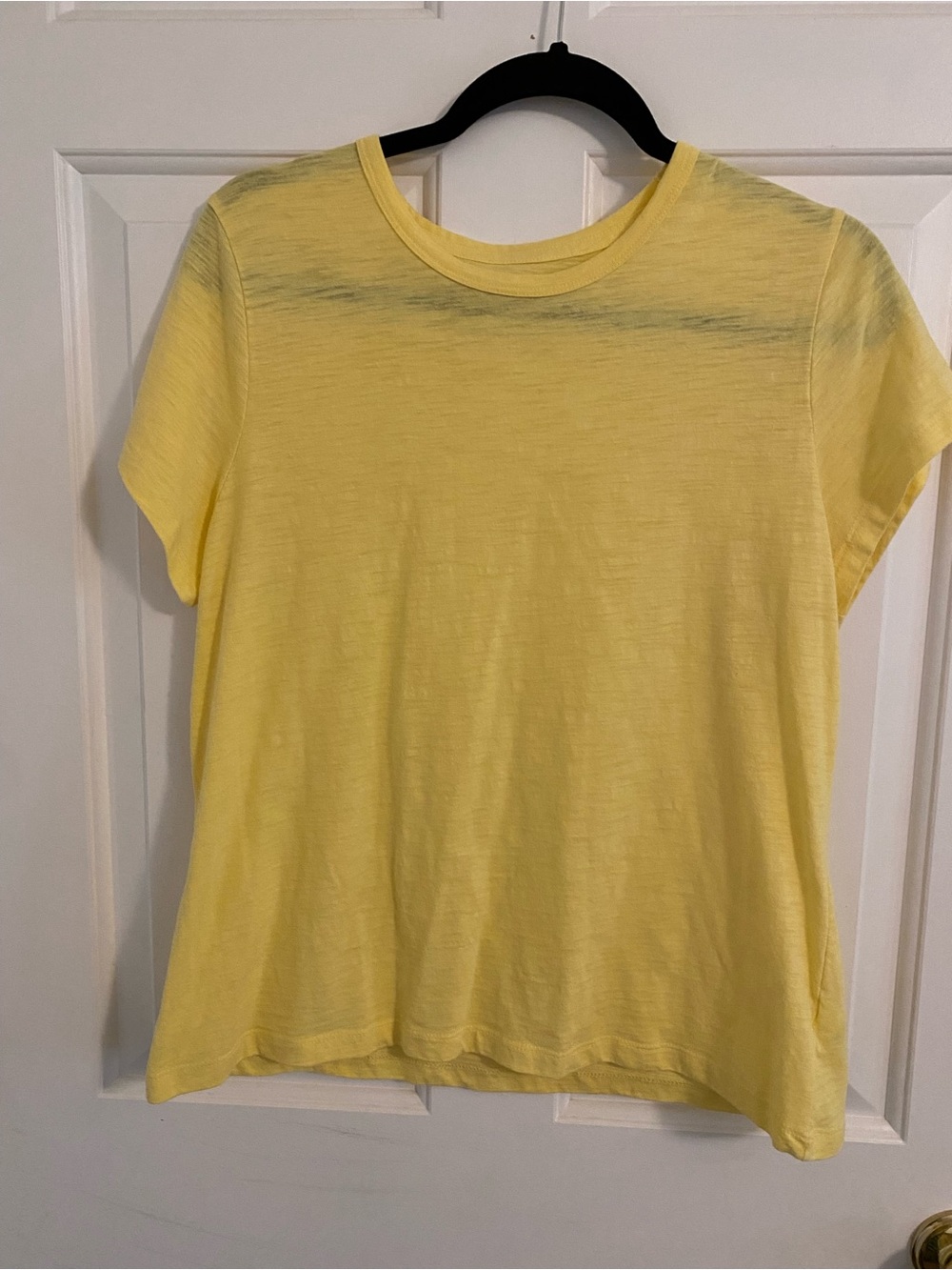 Time and Tru Yellow Short Sleeve Crewneck Tee
